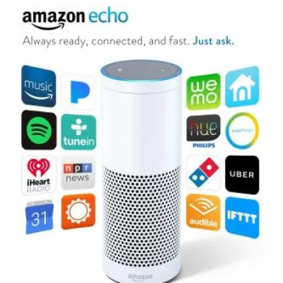 Clearance Amazon Echo Smart Speaker with Voice Recognition - White