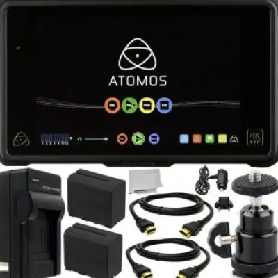 Outlet Atomos Shogun Inferno 7" 4K HDMI/Quad 3G-SDI/12G-SDI Recording Monitor 9PC Accessory Kit. Includes 2 Replacement F970 Batteries, AC/DC Rapid Home & Travel Charger, 2 HDMI Cables, More