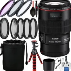 Outlet Canon EF 100mm f/2.8L Macro IS USM Lens with Accessory Bundle