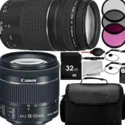Clearance Canon EF-S 18-55mm f/4-5.6 IS STM - 1620C002 and EF 75-300mm f/4-5.6 III - 6472A002 Dual Lens Kit
