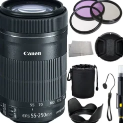 Fashion Canon EF-S 55-250mm f/4-5.6 IS STM Lens + Accessory Bundle