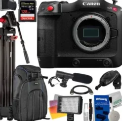 Best Canon EOS C70 Cinema Camera  with Essential Accessory Bundle - Includes: SanDisk Extreme Pro 128GB SDXC, Professional 72â€ Video Tripod, Water Resistant Deluxe Backpack & Much More