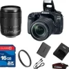 Hot Canon EOS 80D DSLR + 18-135mm IS USM Lens + Basic Bundle