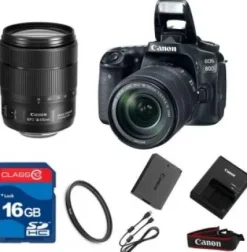 Hot Canon EOS 80D DSLR + 18-135mm IS USM Lens + Basic Bundle