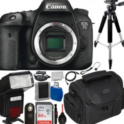 Fashion Canon EOS 7D DSLR Camera (Body Only) with Accessory Bundle