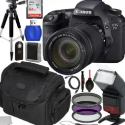Clearance Canon EOS 7D DSLR Camera with 18-135mm Lens and Accessory Bundle