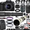 Outlet Canon EOS 5D Mark IV DSLR Camera with 24-105mm USM, - 1483C010 50mm f/1.8 STM, - 0570C002 & 75-300mm f/4-5.6 III - 6472A002 with 500mm & 650-1300mm Preset Telephoto 5 Lens Essential Bundle