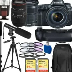 Discount Canon EOS 5D Mark IV DSLR Camera with 24-105mm f/4L II Lens, Sigma 70-300mm f/4-5.6 Lens and Accessory Bundle
