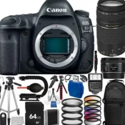 Sale Canon EOS 5D Mark IV DSLR Camera (Body Only)   EF 50mm Lens   EF 75-300mm USM Lens Accessory Bundle