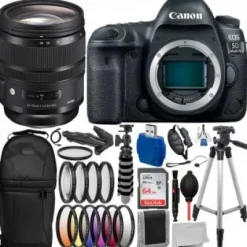 Sale Canon EOS 5D Mark IV DSLR Camera with Sigma 24-70mm HSM Art Lens for EF: 17 PC Professional Bundle Deal