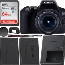 New Canon EOS 250D (Rebel SL3) DSLR Camera with 18-55mm IS STM Lens & Starter Accessory Bundle