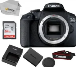 Online Canon EOS 2000D (Rebel T7) Body Only with Free SanDisk Ultra 64GB SDHC Class 10 Card
