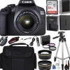Discount Canon EOS 2000D (Rebel T7) Digital SLR Camera w/ 18-55MM DC III  Lens Kit (Black) Professional Accessory Bundle