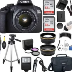 Hot Canon EOS 2000D (Rebel T7) Digital SLR Camera with 18-55mm Prime Lens Bundle