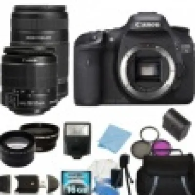 Hot Canon EOS 7D SLR Digital Camera with 18-55mm f/3.5-5.6 IS II Lens & 55-250mm f/4-5.6 IS II Lens Accessory Bundle