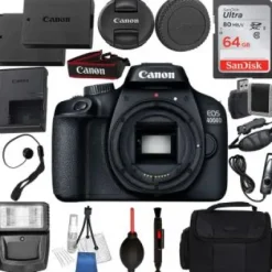 Clearance Canon EOS 4000D/Rebel T100 Body with Deluxe Accessory Bundle