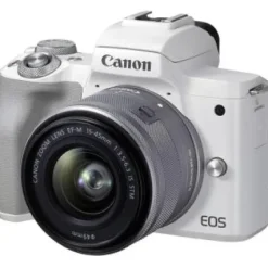 Fashion Canon EOS M50 Mark II Mirrorless Camera with 15-45mm Lens (White)