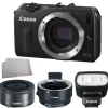 Sale Canon EOS M Mirrorless Digital Camera with EF M 22mm f/2 STM Lens + EF M Lens Adapter + Speedlite 90EX Flash Bundle