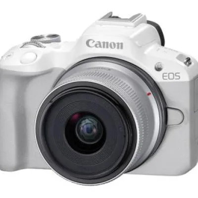 Sale Canon EOS R50 Mirrorless Camera with 18-45mm IS Lens (White)