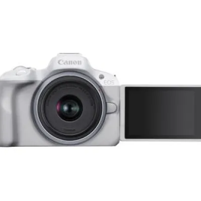 Sale Canon EOS R50 Mirrorless Camera with 18-45mm IS Lens (White)