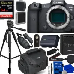 Online Canon EOS R5 Mirrorless Digital Camera (Body Only) with All-In-One Accessory Bundle: Bundle Includes â€“ SanDisk 64Gb Extreme Pro Memory Card, Professional Tripod, Medium Camera Bag, and Much More.