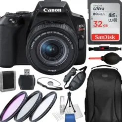 New Canon EOS Rebel SL3 DSLR Camera with 18-55mm Lens (Black) - 3453C002 and Accessory Bundle
