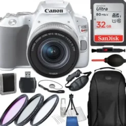 Hot Canon EOS Rebel SL3 DSLR Camera with 18-55mm Lens (White) - 3457C001 and Accessory Bundle