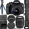 Best Canon EOS Rebel T7 Digital SLR Camera with 18-55mm F/3.5-5.6 III Lens and Promotional Ultimaxx 500mm Lens with 2X Converter (1000mm) Bundle