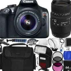 Outlet Canon EOS Rebel T6 DSLR Camera with 18-55mm & Sigma 70-300mm f4-5.6 DG Macro for EOS Lenses - Starters Bundle