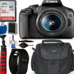 Best Canon EOS Rebel T7 DSLR Camera with 18-55mm Lens Accessory Bundle with Free Promotional Sports Fitness Activity Tracker