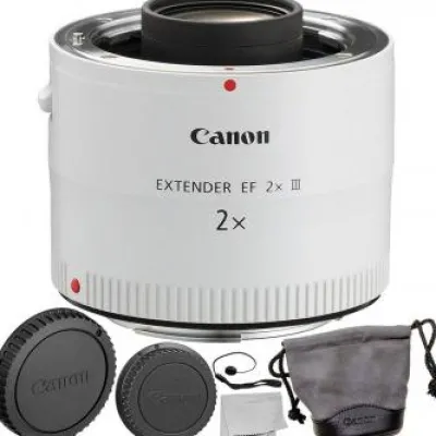New Canon Extender EF 2X III with 2PC Accessory Bundle