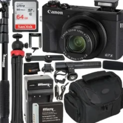 Online Canon PowerShot G7 X Mark III Digital Camera (Silver) - 3637C001 and 8PC Video Starter Bundle