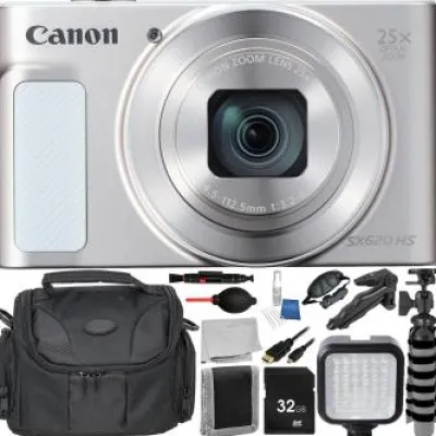 Sale Canon PowerShot SX620 HS Digital Camera (White) Accessory Bundle