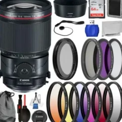 New Canon TS-E 135mm f/4L Macro Tilt-Shift Lens - 2275C002 with Deluxe Lens Bundle
