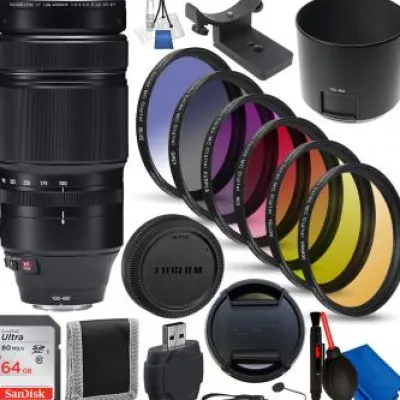 Outlet Fujifilm XF 100-400mm f/4.5-5.6 R LM OIS WR Lens - 16501109 with Accessory Bundle