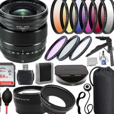 Fashion Fujifilm XF 16mm F/1.4 R WR Lens - 16463670 with Accessory Bundle