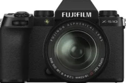 Clearance Fujifilm X-S10 Mirrorless Camera with 18-55mm Lens + SanDisk 64GB Extreme SDXC, Extended Life Replacement Battery, Filter Kits, Universal Speedlite with LED Video Light & Much More (31pc Bundle)