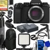 Best Fuji FILM X-S10 Mirrorless Camera (Body Only) + SanDisk 64GB Extreme SDXC, 2X Extended Life Replacement Batteries, Sling Backpack, Ultra Bright LED Light with Bracket & Much More (23pc Bundle)