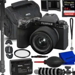 Hot Fujifilm X-S20 Mirrorless Camera with 15-45mm Lens (Black) - Bundle includes: 64GB SDXC Memory Card, Replacement Battery, Gadget Bag, Monopod, 8" Gripster & Much More (12pc Bundle)