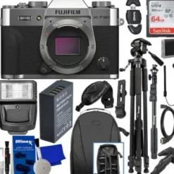 Fashion Fujifilm X-T30 II Mirrorless Camera (Silver - Body Only) + SanDisk 64GB Ultra SDXC, Spare Battery, 48â€ Monopod, Lightweight 60â€ Tripod, Digital Flash, Water-Resistant Backpack & Much More(22pc Bundle)