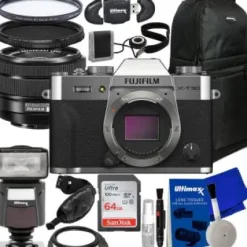 New Fujifilm X-T30 II Mirrorless Camera with XC 15-45mm OIS PZ Lens (Silver) + SanDisk 64GB Ultra SDXC Memory Card, Sling Backpack, Variable Neutral Density Filter (ND2-ND400) & More (23pc Bundle)
