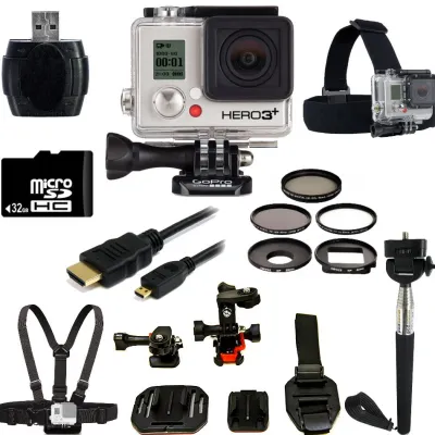 Clearance GoPro HERO3+ Black Edition Camera + Helmet Kit Bundle