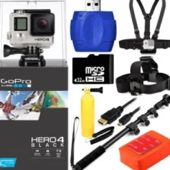 New GoPro Hero4 Black Edition Camera + Surf Kit Bundle