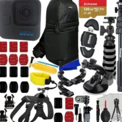 New Ultimaxx GoPro HERO11 Black Mini Bundle - Includes: 128GB Extreme MicroSDXC, Pet Harness w/Action Cam Mount, Lightweight Monopod, Helmet Mount Kit, Mini Tripod & Much More (31pc Bundle)