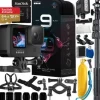 Fashion GoPro HERO9 (Hero 9) Action Camera (Black) with Water Sports Accessory Bundle - Includes: SanDisk Extreme 64GB microSDXC Memory Card, Underwater LED Light, 48" Selfie Stick / Monopod, & MUCH MORE