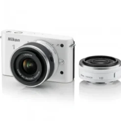 Outlet Nikon 1 J1 Mirrorless Digital Camera with 10mm WA/10-30mm Zoom Lens (White) 1J1