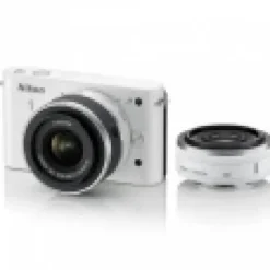 Outlet Nikon 1 J1 Mirrorless Digital Camera with 10mm WA/10-30mm Zoom Lens (White) 1J1