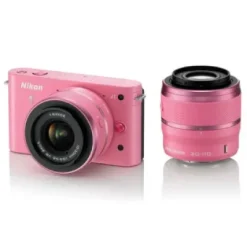Clearance Nikon 1 J1 Mirrorless Digital Camera with 10-30mm / 30-110 mm Lens (Pink) 1J1