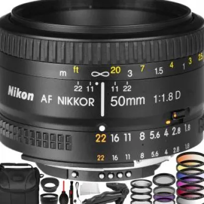Clearance Nikon AF NIKKOR 50mm f/1.8D Lens with Accessory Bundle