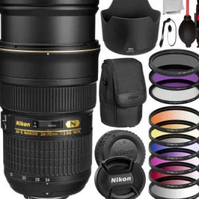 Sale Nikon AF-S Nikkor 24-70mm f/2.8G ED Lens -2164 with Essential Accessory Bundle